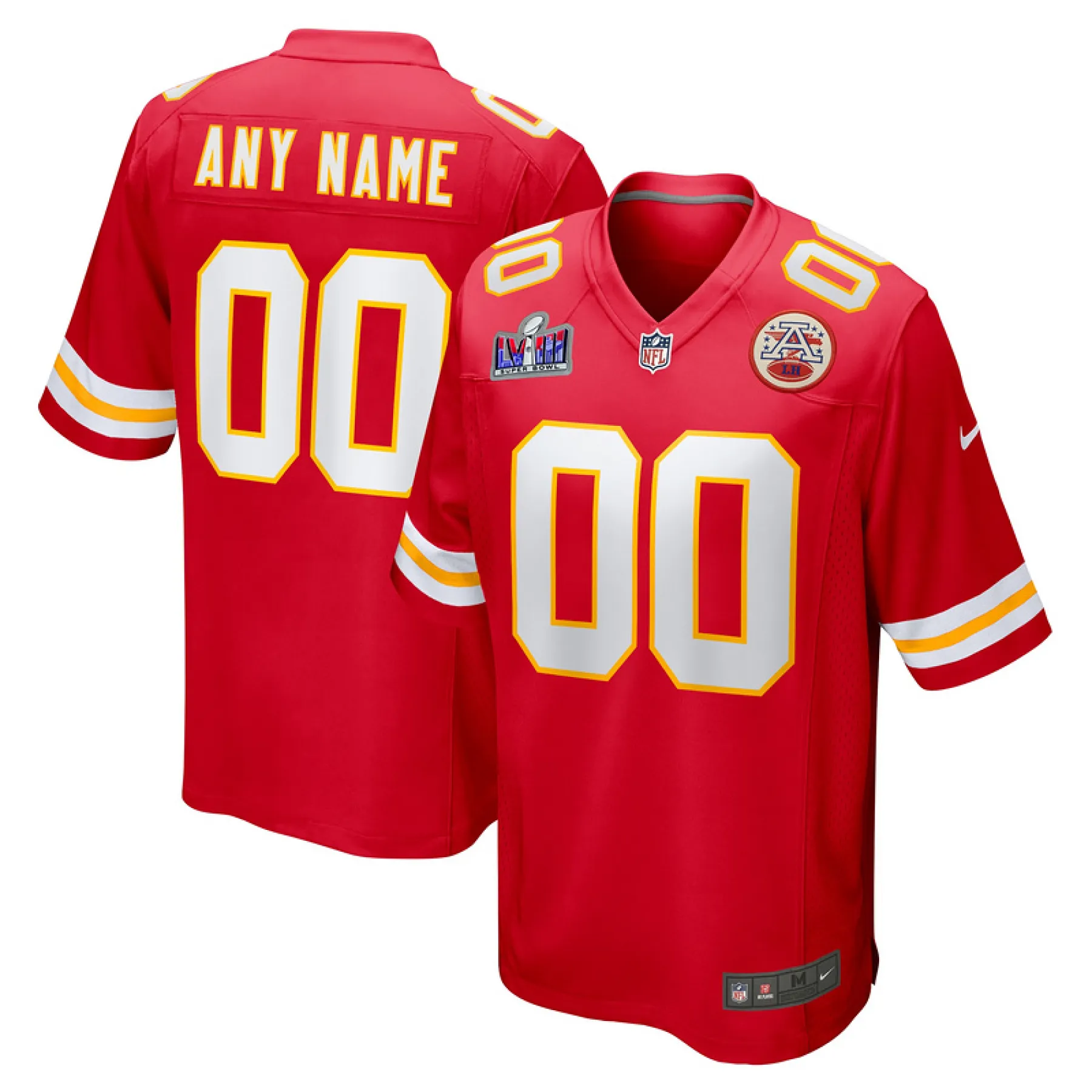 1f5e3c578d.webp Men's Kansas City Chiefs Nike Red Super Bowl LVIII Patch Custom Game Jersey - 图片 1