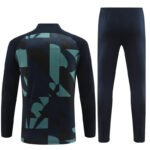23-24 Barcelona Adults And Kids Training Suits Black&Green Tracksuits Jerseys - 图片 3
