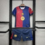 24-25 Barcelona Home Kids Kit Soccer Jersey+Shorts - 图片 3