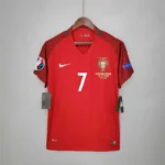 2016 Portugal Retro Jersey Home Euro Cup - 图片 3