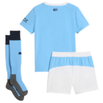 Manchester City Home Kids Soccer Jerseys Kit 2025-26 (Jersey+Shorts+Socks) - 图片 2