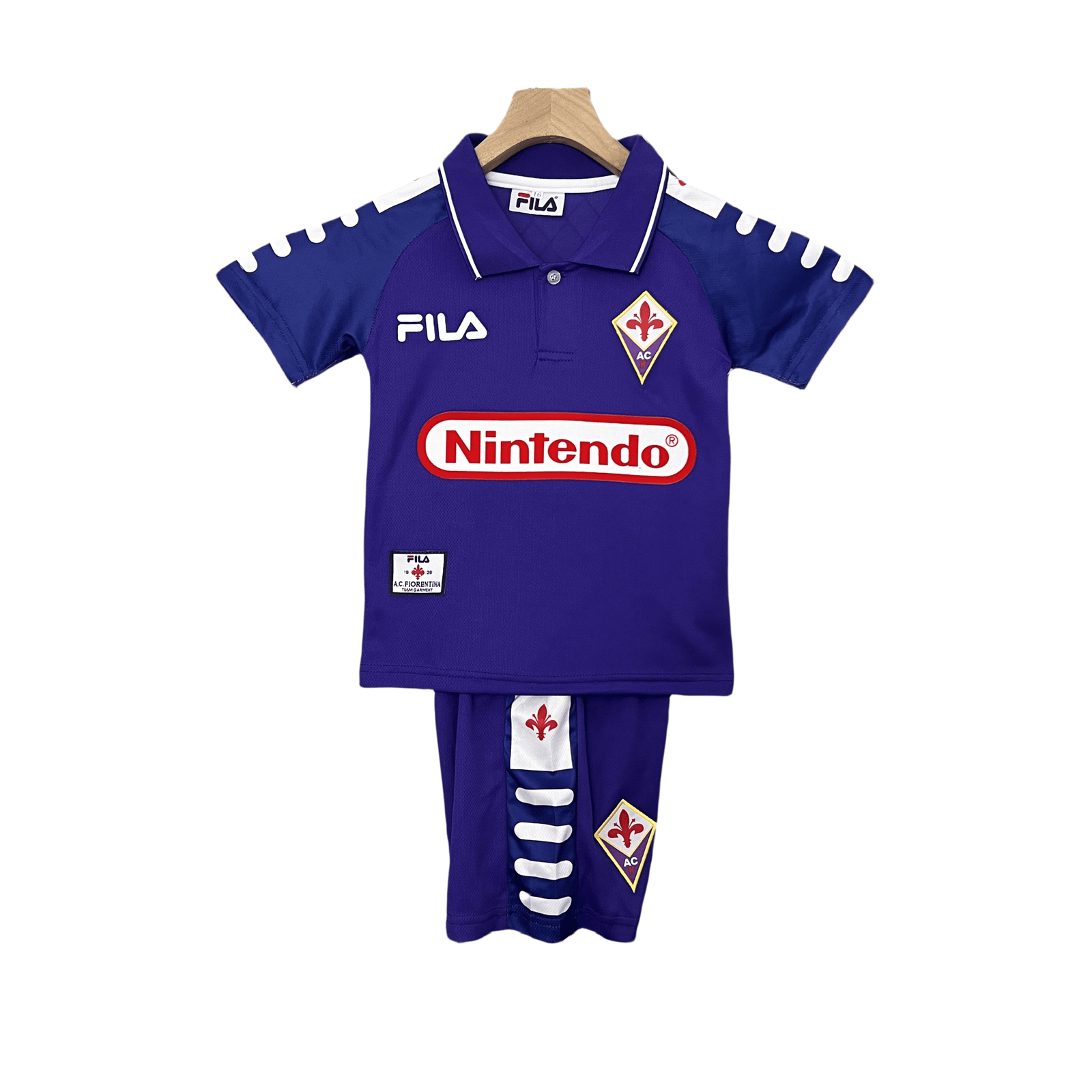 8205eb57be-scaled-1.png Kids Fiorentina 1998-99 Retro Soccer Jersey Home Kits - 图片 1