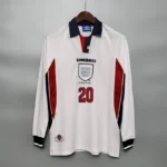 1998 England World Cup Home Retro Jersey Long Sleeve #7 BACKHAM #20 OWEN - 图片 11