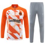 23-24 Inter Milan Long Sleeve Kits Orange Zipper Training Suits Jersey