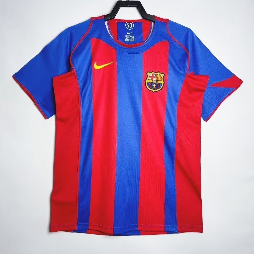dc4f9d2894.jpg 04-05 Barcelona Ronaldinho #10 UCL Final Retro Jersey Home - 图片 1