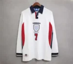 1998 England World Cup Home Retro Jersey Long Sleeve #7 BACKHAM #20 OWEN